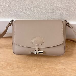 Longchamp Crossbody Bag Etoupe Roseau Leather